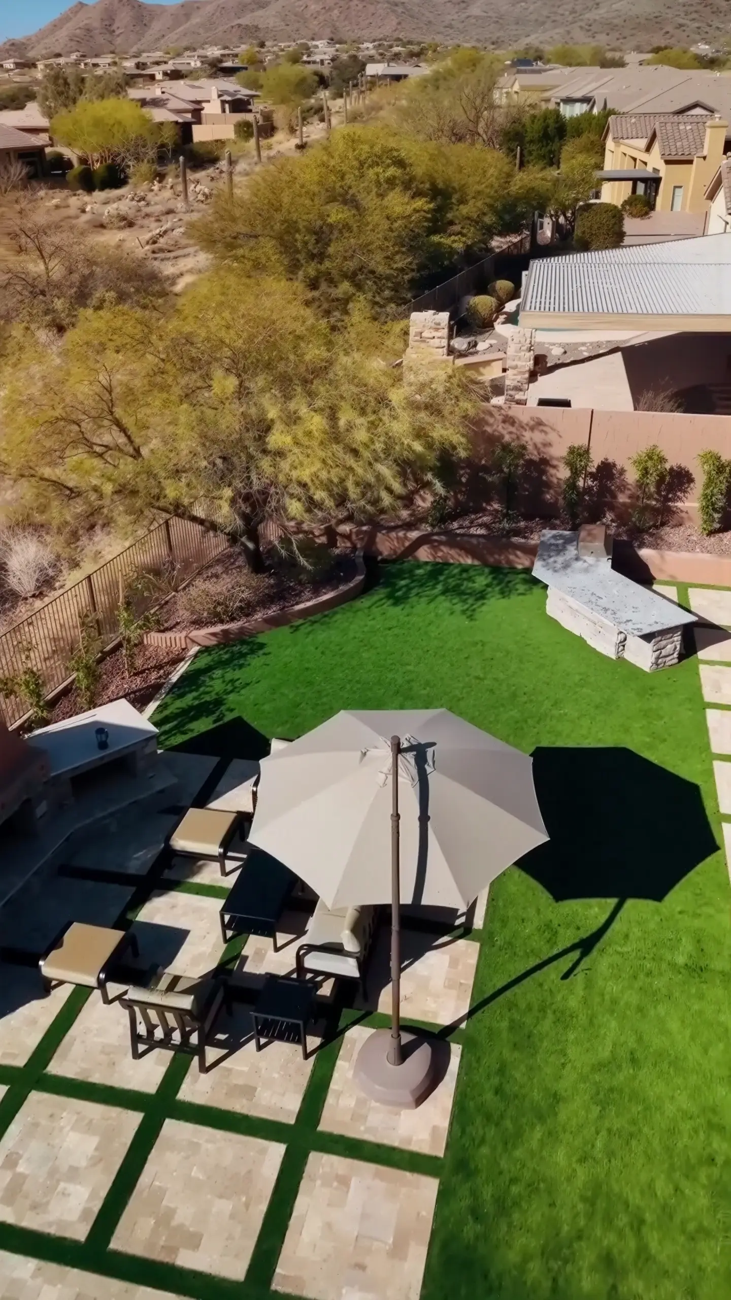 Backyard hardscaping project by Country View Hardscapes in Arizona